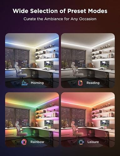 Govee 9.8ft COB LED Strip Light Pro, RGBICW Light with Warm White, WiFi | Work with Alexa, Google Assistant and Matter, Smart Strip Lights, LED Lights for Bedroom, Color Changing thumbnail 5