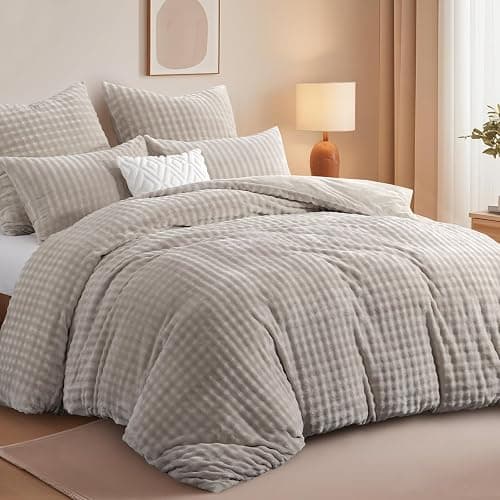 RUIKASI Winter Plüsch Bettwäsche 200x220 3teilig Beige - Warme Kuschelig Weich Flauschige Flanell Fleece Bettwäsche Luxus Wende Bettbezug mit Reißverschluss und 2 Kissenbezug 80x80cm thumbnail 2