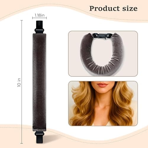 Heatless Hair Curler Set – 4PCS Velvet Overnight Blowout Rods for Heatless Curls, Jumbo Flexible Curling Rods to Sleep In, No Heat Curling Tools for Natural Waves and Curls Brown thumbnail 6
