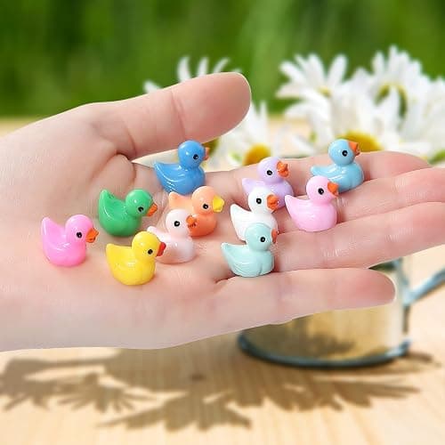 LOUHUA 220 Pcs Mini Resin Ducks Bulk, Colorful Tiny Duck Figurines for Miniature Dollhouse Decor, Fairy Garden, Aquarium Landscape, DIY Crafts, Party Favors, Hide & Seek Game, Classroom Activities thumbnail 2