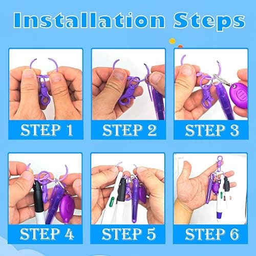 Daemson Nurse Pen Set, Badge Reel Pen, Nurse Badge Accessories (Blue) | Include Highlighter, Permanent Marker, Ballpoint Pen, LED Keychain Flashlight, and Nursing Keychain Clip thumbnail 4