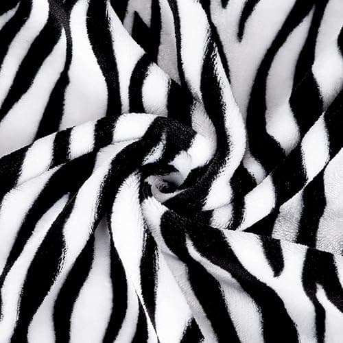 MACEVIA Flannel Fleece Twin Blanket for Couch, Zebra Blanket Black and White for Adult, Lightweight Warm Cozy Soft for Bed Sofa 260GSM, Suitable for All Seasons (Black Zebra,60x80inches) thumbnail 5