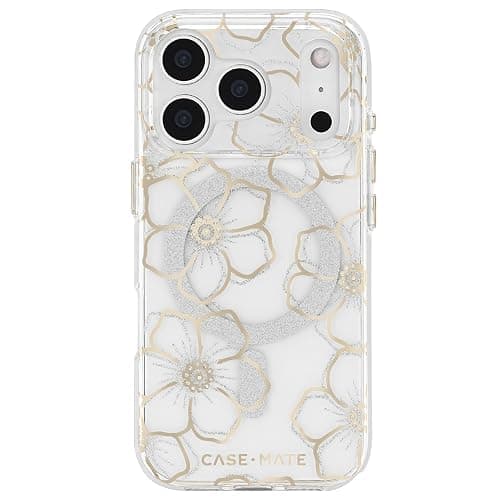 Case-Mate iPhone 17 Pro Case [Compatible with MagSafe] - Sparkly Floral Phone Case with 12ft Drop Protection - Premium Magnetic Cover for iPhone 17 Pro - Floral Gems - Image 1
