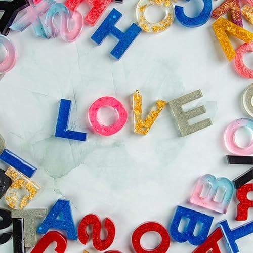 ZQYSING Alphabet Molds, Large Reversed Letter Number Alphabet Silicone Molds with Hole for Epoxy Resin Casting Keychain Jewelry Pendant Gift Making thumbnail 2