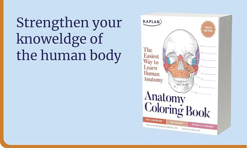 Anatomy Coloring Book with 450+ Realistic Medical Illustrations with Quizzes for Each (Kaplan Test Prep) thumbnail 2