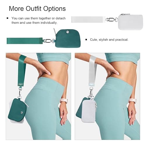 Babysun Mini Zip Around Dual Pouch Wristlet With 2 Straps Wristlet Keychain Wallet for Women Coin Purse Small Cute for Teen Girl thumbnail 3