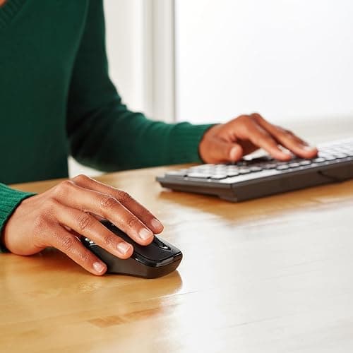 Amazon Basics 2.4 Ghz Wireless Optical Computer Mouse with USB Nano Receiver, Black thumbnail 6