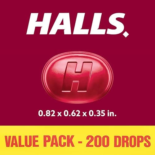 HALLS Cough and Throat Relief Cherry Cough Drops, Bulk Pack, 200 Drops thumbnail 3