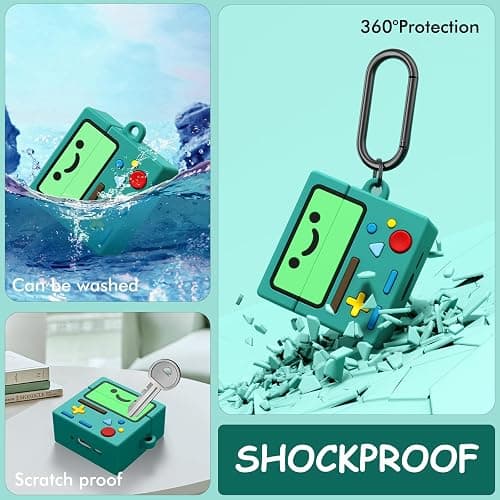 AirPod 4 Case Cover, KOREDA Cute Cartoon Game Case for Airpods 4th Generation (2024), Funny Kawaii 3D Cartoon Silicone Case for Women Girls (Green) thumbnail 5