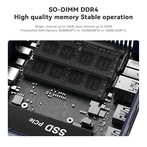 Beelink SER3 Mini PC, AMD Ryzen 3 3200U 16G DDR4 500GB NVMe M.2 SSD W11 Pro | WiFi5 +BT5.0+1000M LAN, CPU up to 3.5GHz, Radeon Vega 3 Graphics 3core 1200 MHz GPU, Micro PC 4K@60Hz Dual Display 2*HDMI thumbnail 5