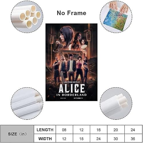 YAWRGJWRG Alice in Borderland 2020（1） Posters Decorative Aesthetic Canvas Poster Wall Art Decor Living Modern Family Bedroom Music Movie Poster 12x18inch(30x45cm) Unframe-style thumbnail 3