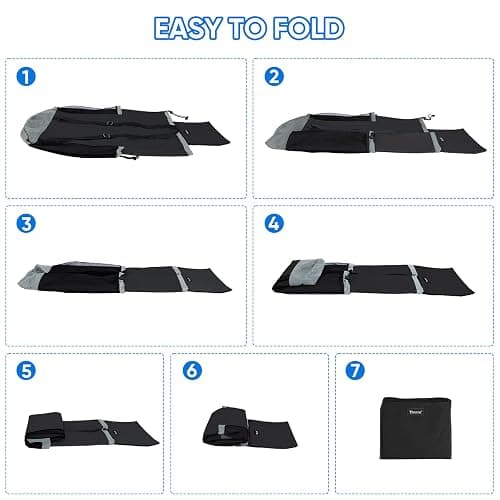 BALEINE 120L Laundry Bag Backpack, 900D Oxford Fabric Large Travel Laundry Bags with Shoulder Straps and 2 Mesh Pockets for College Dorm, Apartment, Laundromat (Black, 120L) thumbnail 7