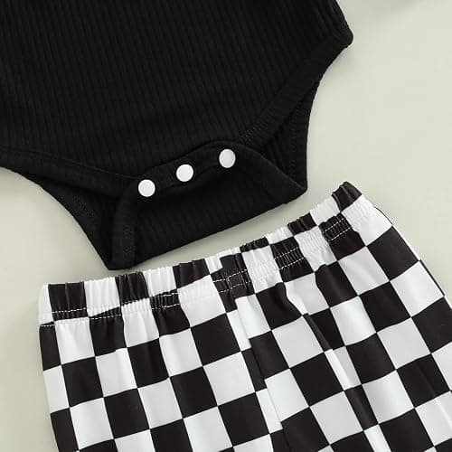 SAYOO Newborn Baby Girl Clothes Infant Rib Frill Long Sleeve Romper Floral Flared Pants Headband 3pcs Fall Winter Outfits thumbnail 5