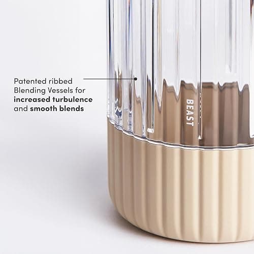 The Beast Mini Blender Plus | Mini Countertop Kitchen Blender | Blend Smoothies and Shakes, Dressings, Sauces, Dips | Extra Vessels, Straw Cap and Straws Included | 600W (Sand) thumbnail 7