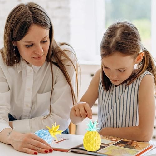 4 Pcs Pineapple Stress Ball, Fidget Toys Ball for Pressure Release Party Gifts,Stress Relief for Kids & Adult Tricky Funny Squeeze Toy (Random Color) thumbnail 6