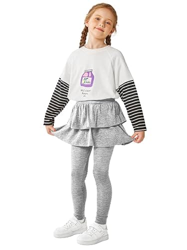 Resinta 3 Pack Girls School Uniform Pants Girls Leggings with Skirt Winter Warm Leggings 4-14 Years thumbnail 6
