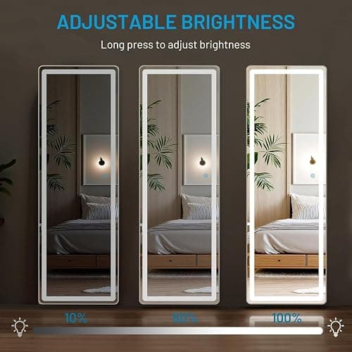 NEWBULIG Full Length Mirror with Stand 21"×64", LED Light Floor Standing with 3 Color Lighting for Bedroom Body Hanging Modern Simple Home Decor Wall Living Room Cloakroom thumbnail 3