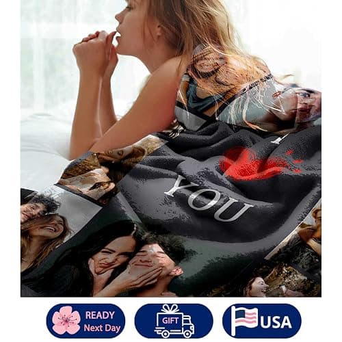 DayOfShe Custom Blanket with Photo I Love You Girlfriend Boyfriend Gifts,Personalized Blankets for Mom,Dad,Couple,Husband & Wife Birthday Gifts for Women Men thumbnail 5