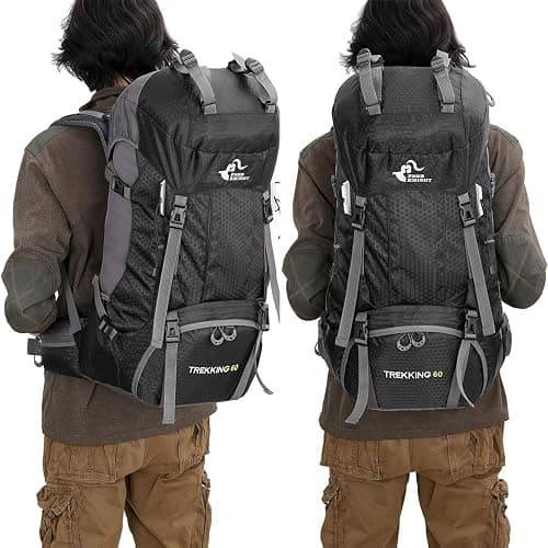 Bseash 60L Waterproof Lightweight Hiking Backpack with Rain Cover, Outdoor Sport Travel Daypack for Climbing Camping Touring thumbnail 9