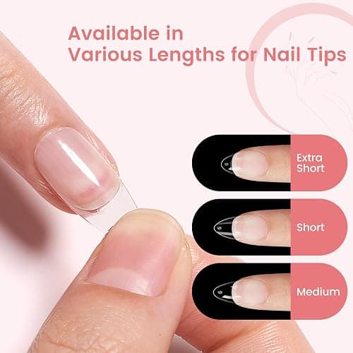Quaferen Almond Nail Tips Short: 240pcs Pre-shape Acrylic Fake Nails Tips Almond Shape - 12 Sizes Soft Gel Full Cover Clear Gelly Press on False Tip for Nail Extension Salon Home thumbnail 4