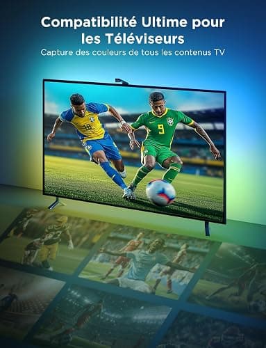 Govee RGBIC TV Backlight 3 Lite avec Correction Fish-Eye Fonction, Synchronisation pour TV 55-65 pouces, Ruban LED WiFi RGBICW 3,6 M avec Caméra, Perle de Lampe 4 Couleurs en 1, Contrôle Vocal et APP - 3,6M thumbnail 6