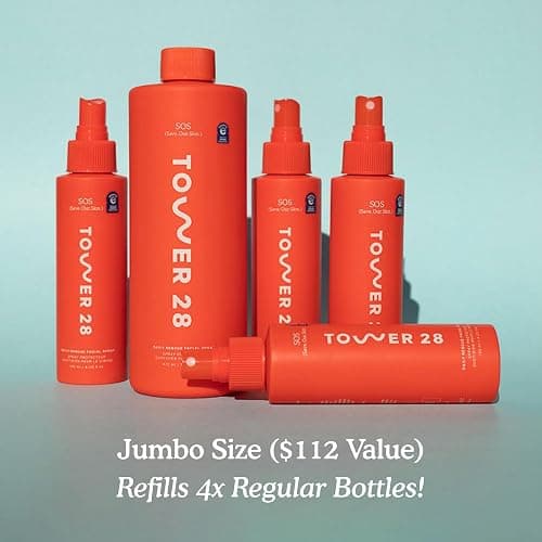 Tower 28 Jumbo SOS Daily Rescue Facial Spray - Hypochlorous Acid Spray to Help Reduce Redness, Calm Irritation + Alleviate Flare-Ups - Soothing + Purifying Face Toner - Everyday Skin Care Mist (16 oz) thumbnail 5