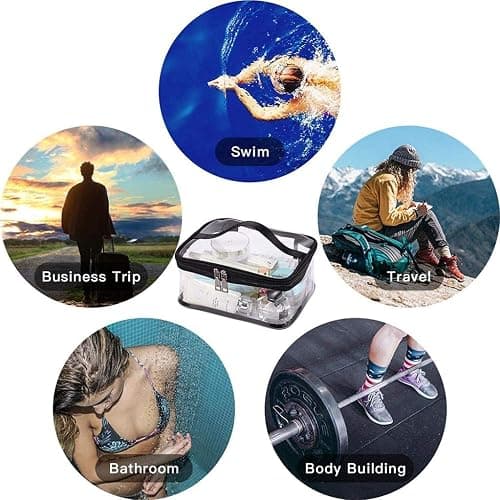 Black Makeup Bag Zipper Waterproof Portable Travel Storage Pouch 2 Pcs thumbnail 5