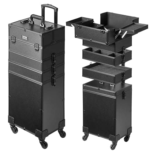 VEVOR Makeup Train Case Professional Makeup Storage Organizer Box Make Up Carrier for Women and Girls - Image 1