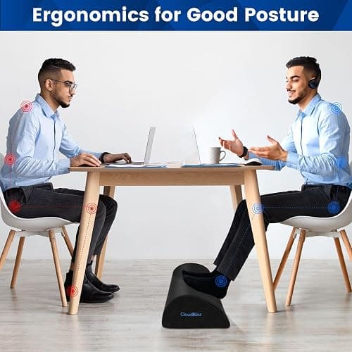 Foot Rest for Under Desk at Work,Office Desk Accessories with Soft Foam and Washable Removable Cover, Foot Stool for Office, Car, Home to Foot Support and Relax Ankles, Black thumbnail 5
