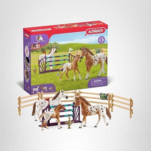 schleich Horse Club - 17PC Lisa’s Tournament Training Equestrian Playset with Appaloosa Family - Realistic Horse Toys with Jump and Fence - Animal Figurines for Screen-Free Play - Kids 5+ | 42433 thumbnail 10