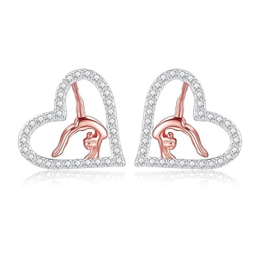 Gymnastics Stud Earrings - 925 Sterling Silver Gymnastic Earring Gymnast Jewelry Gifts for Women - Image 1