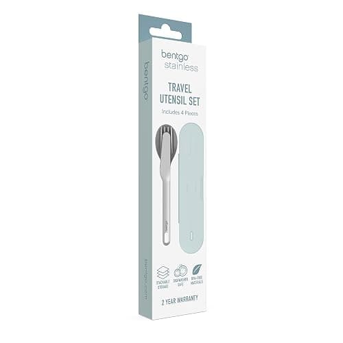 Bentgo Stainless Travel Utensil Set - Reusable 3-Piece Silverware Set with Carrying Case, High-Grade Premium Steel, BPA-Free Case, Eco-Friendly - Ideal for Travel, Camping, and Office Use (Aqua) thumbnail 7