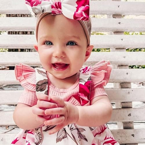 Unutiylo Preemie Newborn Baby Girl Clothes Romper Suspender Dress Summer Outfits Ruffle Short Sleeve Set thumbnail 2
