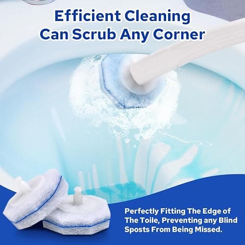 Cecailin 120pcs Disposable Toilet Brush Refills, Bulk Toilet Bowl Cleaner Refill Pads, Compatible with Most Toilet Cleaning Wands, High-Value Scrubber Replacement Heads, 120 Count thumbnail 6