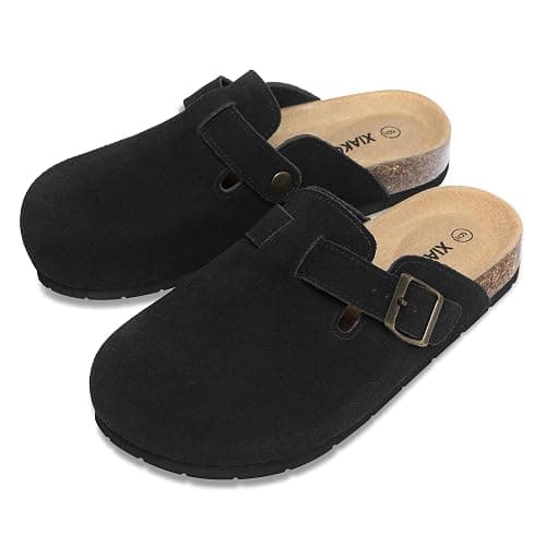 Xiakolaka Women's Suede Clogs Adjustable Buckle Slip on Footbed Home Clog Slippers thumbnail 5