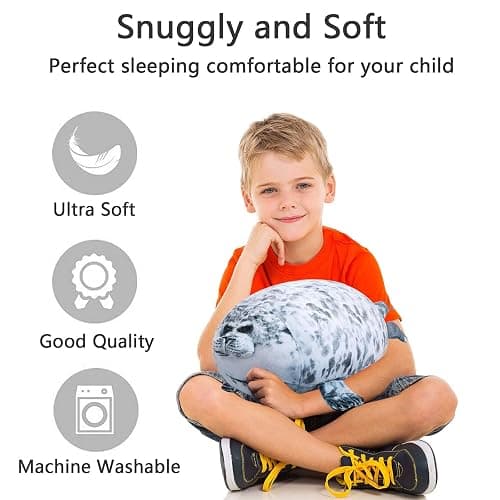 Stuffed Animals,Cute Seal Plush Pillows,15.7 inch Soft Plush Toys Stocking Stuffers for Kids Boys Girls Women,Essential Items for Returning to Dorms,Birthday for Kids thumbnail 4