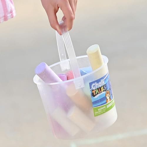 Sunny Days Entertainment Sidewalk Chalk Set for Kids with Storage, Washable, Jumbo Colored Chalk for Outdoor Play and Chalkboard Art - Ages 3+ (20 Pieces, Multicolor) thumbnail 4