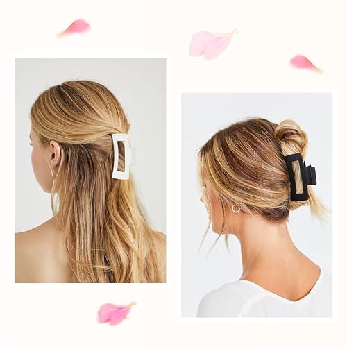 12 Pack 3.5" Medium Hair Claw Clips for Women Thick Thin Hair, Strong Hold Matte Banana Hair Clips - 12 Count (Pack of 1) thumbnail 3