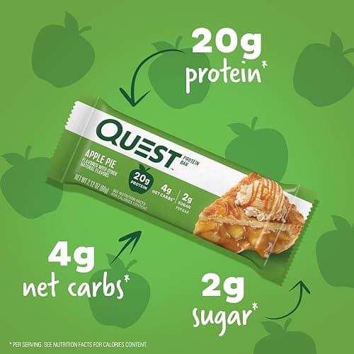 Quest Nutrition Apple Pie Protein Bar, 20g Protein, 4g Net Carbs, 2g Sugar, Gluten Free, Keto Friendly, 12 Count thumbnail 2