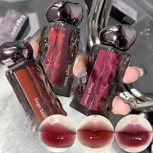 3 Farben Lipgloss Set Shine Glossy Plumping, feuchtigkeitsspendende glatte weiche Glas Finish flüssigen Lipgloss Tint für leuchtende feuchtigkeitsspendende Lippen Make-up-Set - Image 1