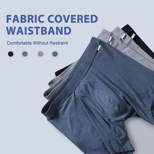 BAMBOO COOL Men's Ultra ComfortSoft Underwear, Moisture Wicking & Breathable No Ride Up Boxer Briefs with Fly, Multipack thumbnail 6