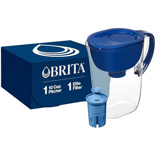 Brita Everyday Elite Water Filter Pitcher, Removes 99% of Lead, Includes 1 Filter, 10-Cup Capacity, Blue - Image 1