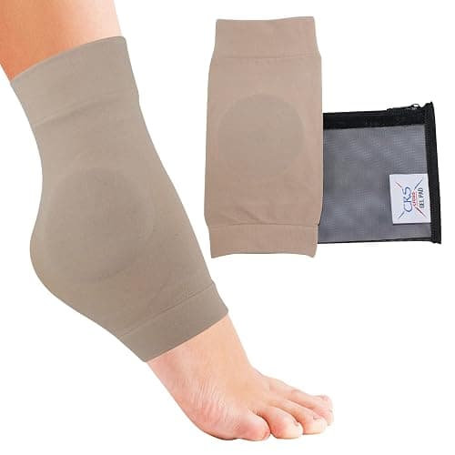 CRS Cross Ankle Malleolar Gel Sleeves. One Pair of Premium Padded Skate Socks to Cushion and Protect Ankle Bone for Figure Skating, Hockey, Inline, Roller, Skiing or Boots. (One Size Fits Most) - Image 1