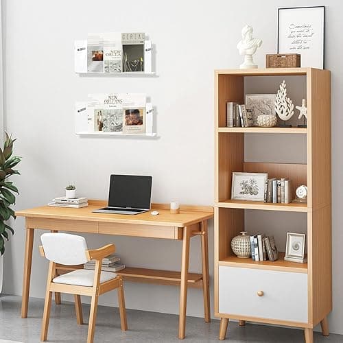 ZQDQIUQIU 2 Pack Acrylic Magazine Holder, Wall Mounted Magazine Rack Floating Bookshelf for Waiting Room, Living Room, Office, Home (Clear, 16 Inch) - Clear - 16 Inch thumbnail 2