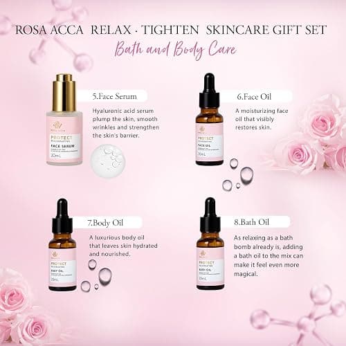 Rose 23 Pcs Facial Skin Care Set, Luxury Bath and Body Gifts for Women, Spa & Self-Care Gifts, Sheet Mask, Eye Mask, Gua Sha, Cream, Face Oil, Birthday, Christmas, Valentines, Mother Day, Girlfriend thumbnail 4