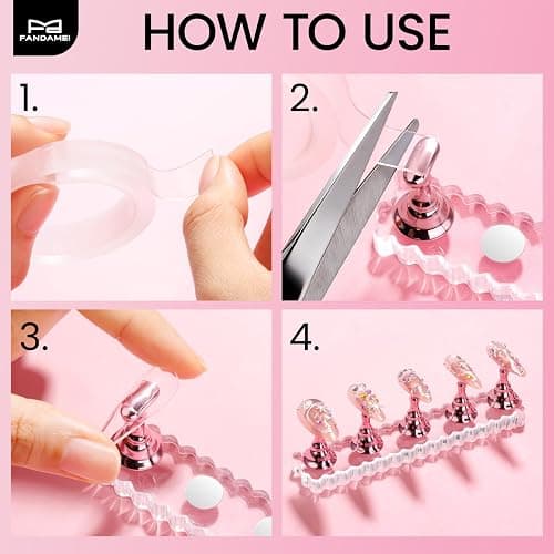 Fandamei Nail Stand, 2 Set Nail Holder for Painting Nails, Nail Stands for Press on, Press on Nail Stand for Practice, Magnetic Acrylic Nail Display Holders for Nail Art with Double-sided Tape thumbnail 6