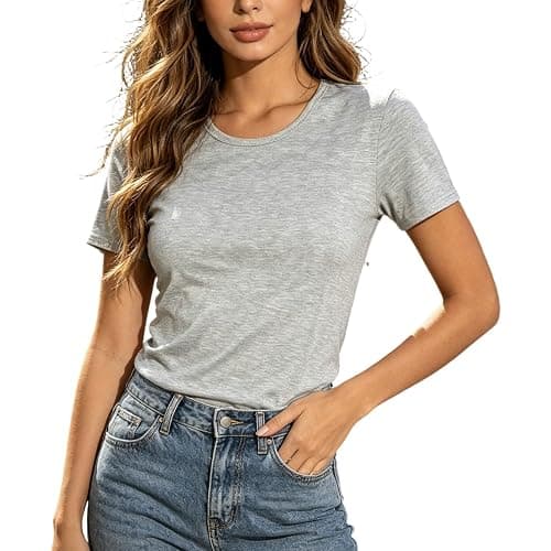 Angel Shirts Women Sequin Wing Y2k Shirt Slim Fit Round Neck Tshirt Cotton Soft Stretchy Trendy Basic Tops Streetwear thumbnail 7