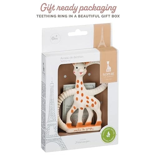 Sophie la girafe Teething Ring | Made from Natural Rubber | Designed for Teething Babies | Awaken All 5 Senses | Easy to Clean thumbnail 6