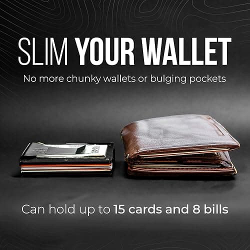 Mountain Voyage Co Minimalist Wallet for Men - Slim RFID I Scratch Resistant, Matte Black Credit Card Holder & Money Clip, Easily Removable Money & Cards, Mens Wallets thumbnail 6