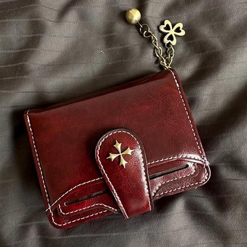 GGOOB Small Wallet for Women Zip Bifold Vintage Wallet Goth Purse Mini Leather Cash Wallets with Zipper Coin Pocket thumbnail 5